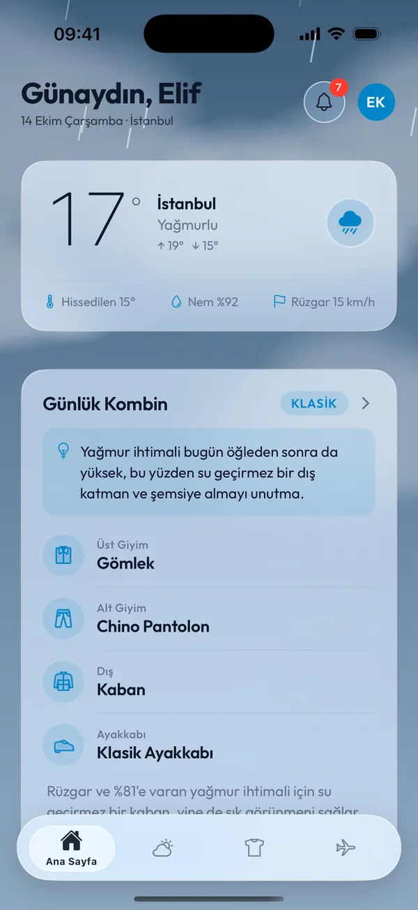 Ana sayfa: günün havası ve kombin önerisi
